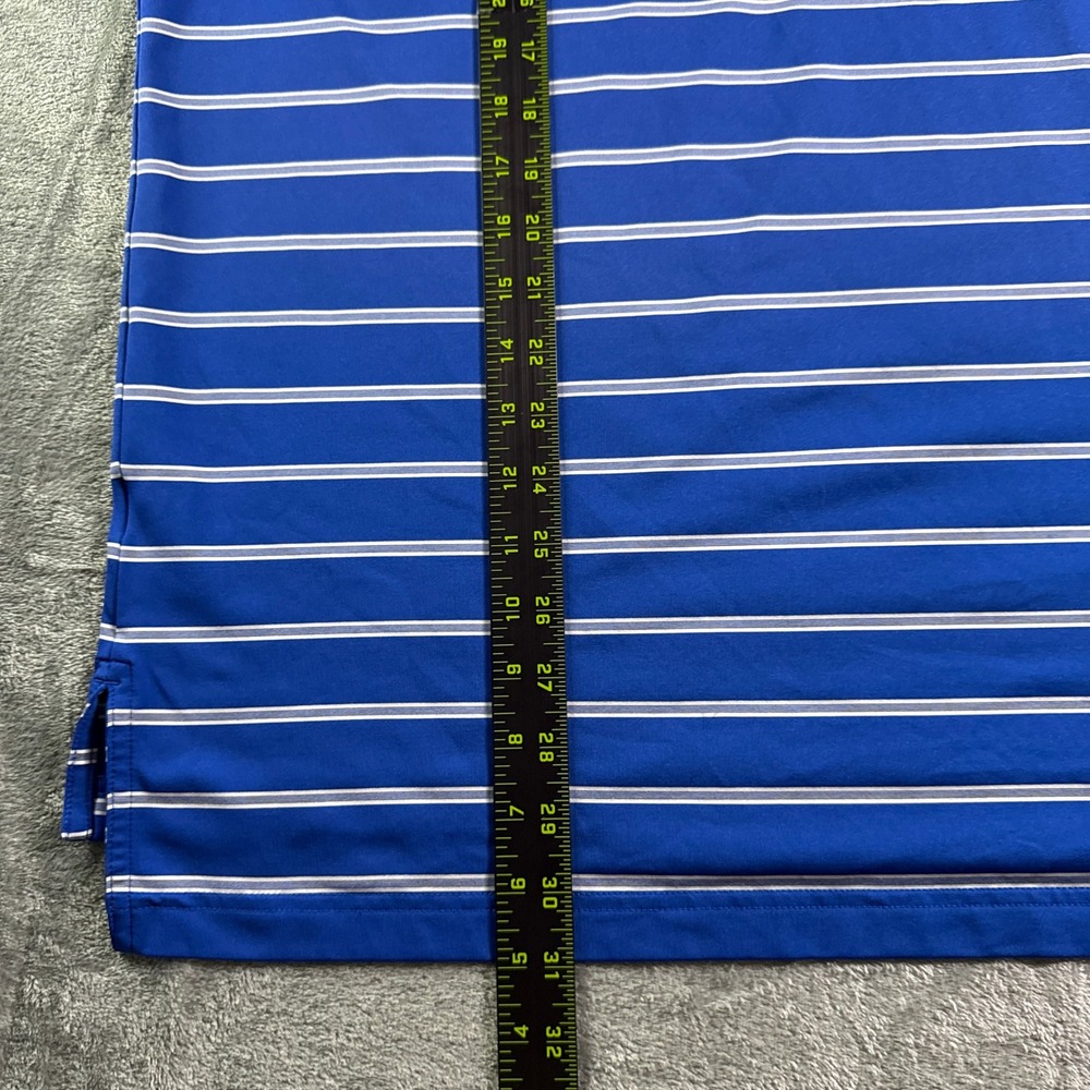 Peter Millar Summer Comfort Crossed Club Golf Polo Shirt Striped Blue White L - Picture 6 of 9